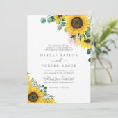 Invitation Mariage officiel de l'Eucalyptus de tournesol rust (Debout devant)