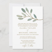 Invitation Mariage officiel de l'eucalyptus veiné d'or (Devant)