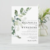 Invitation Mariage officiel de verdure des eucalyptus (Debout devant)