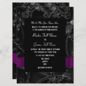 Invitation mariage officiel du imaginaire de goth noir (Devant / Derrière)