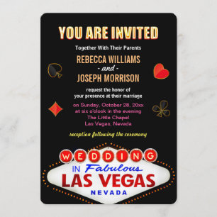 Invitation Mariage officiel en Fabulous Las Vegas Sign Poker