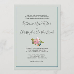 Invitation Mariage officiel floral peint