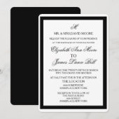 Invitation Mariage officiel noir et blanc élégant (Devant / Derrière)