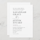 Invitation Mariage officiel noir et blanc moderne (Devant / Derrière)