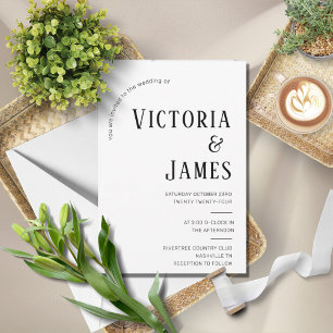 Invitation Mariage officiel noir et blanc moderne