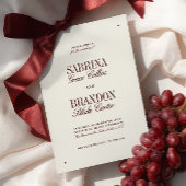 Invitation Mariage officiel rétro élégant de Bourgogne et d'I