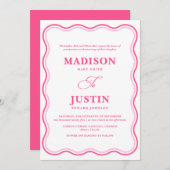 Invitation Mariage officiel rose rétro (Devant / Derrière)