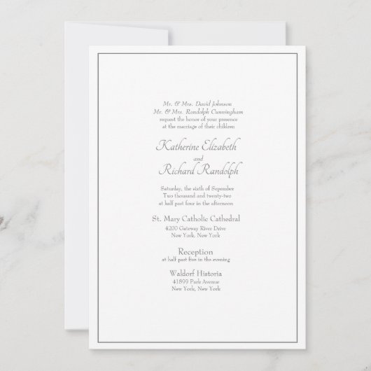 Invitation Mariage officiel traditionnel Les deux parents ins (Devant)