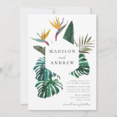 Invitation Mariage Oiseau de Paradis Aquarelle (Devant)