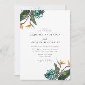 Invitation Mariage oiseau de paradis aquarelle (Devant)