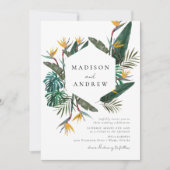 Invitation Mariage Oiseau de Paradis Aquarelle (Devant)