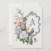 Invitation Mariage oiseau floral esthétique (Devant)