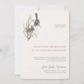 Invitation Mariage Oiseaux Amoureux Fun (Devant)