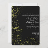 Invitation Mariage Oiseaux d'Amour & Tourbillons d'Or (Devant)