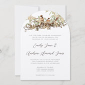 Invitation Mariage Oiseaux de l'Amour Fleur de Cerisier Ivoir (Devant)