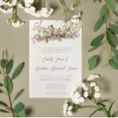 Invitation Mariage Oiseaux de l'Amour Fleur de Cerisier Ivoir