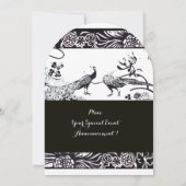 Invitation MARIAGE OISEAUX DE L'AMOUR MONOGRAMME CARRÉE Noir, (Dos)