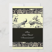 Invitation MARIAGE OISEAUX DE L'AMOUR MONOGRAMME,noir,ivoriem (Dos)
