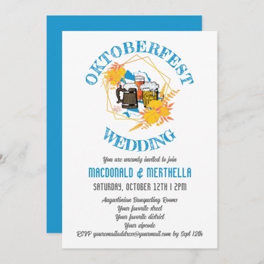 Invitation Mariage OKTOBERFEST (Devant / Derrière)