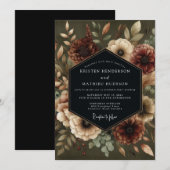 Invitation Mariage Olive Bloom Moody (Devant / Derrière)