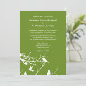 Invitation Mariage Olive Drab Inséparables personnalisable (Debout devant)