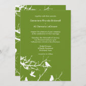 Invitation Mariage Olive Drab Inséparables personnalisable (Devant / Derrière)
