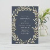 Invitation Mariage Olive Fern de Minuit (Debout devant)
