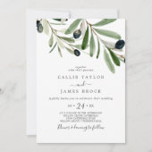 Invitation Mariage Olive moderne (Devant)
