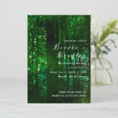 Invitation Mariage Olive Verte Forêt Lumineuse (Debout devant)