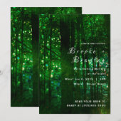 Invitation Mariage Olive Verte Forêt Lumineuse (Devant / Derrière)