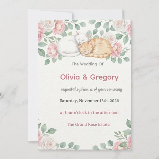 Invitation Mariage Olivia & Grégory (Devant)