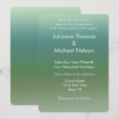 Invitation Mariage Ombre Blue Green Sea (Devant / Derrière)