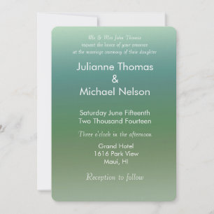 Invitation Mariage Ombre Blue Green Sea