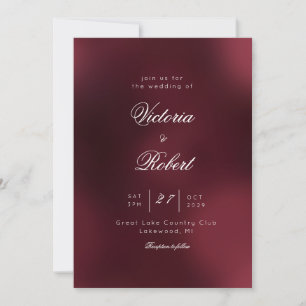 Invitation Mariage ombré bordeaux vin
