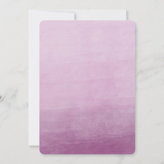 Invitation Mariage Ombre d'aquarelle rose (Dos)