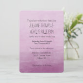 Invitation Mariage Ombre d'aquarelle rose (Debout devant)