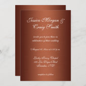 Invitation Mariage Ombre foncé en cuivre brossé (Devant / Derrière)