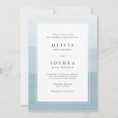 Invitation Mariage Ombre simple bleu Dusty (Devant)