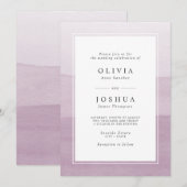 Invitation Mariage Ombre simple d'aquarelle en plum (Devant / Derrière)