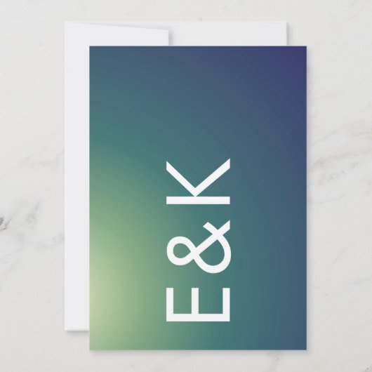 Invitation Mariage Ombre Vert Vert Ultra Moderne (Dos)