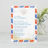 Invitation Mariage On the Beach Airmail (Debout devant)