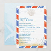 Invitation Mariage On the Beach Airmail (Devant / Derrière)