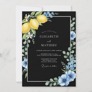 Invitation Mariage Onyx Citron Eucalyptus