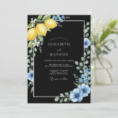 Invitation Mariage Onyx Citron Eucalyptus (Debout devant)