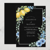 Invitation Mariage Onyx Citron Eucalyptus (Devant / Derrière)