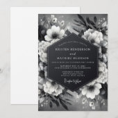 Invitation Mariage Onyx Luminous Flora (Devant / Derrière)