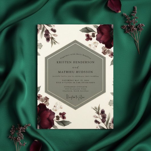 Invitation Mariage Opulence Botanique de Bourgogne