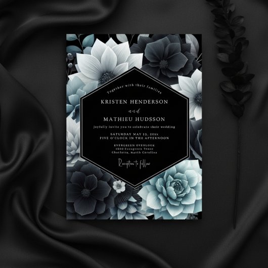 Invitation Mariage Opulence Botanique Sarcelle