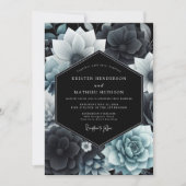 Invitation Mariage Opulence Botanique Sarcelle (Devant)