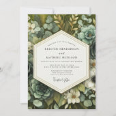 Invitation Mariage Opulence Botanique Vert Ardoise (Devant)
